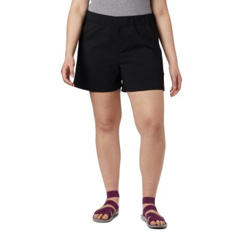 Columbia Firwood Camp II Plus Size, Pantalones Cortos Negros Para Mujer | 162983-HPT